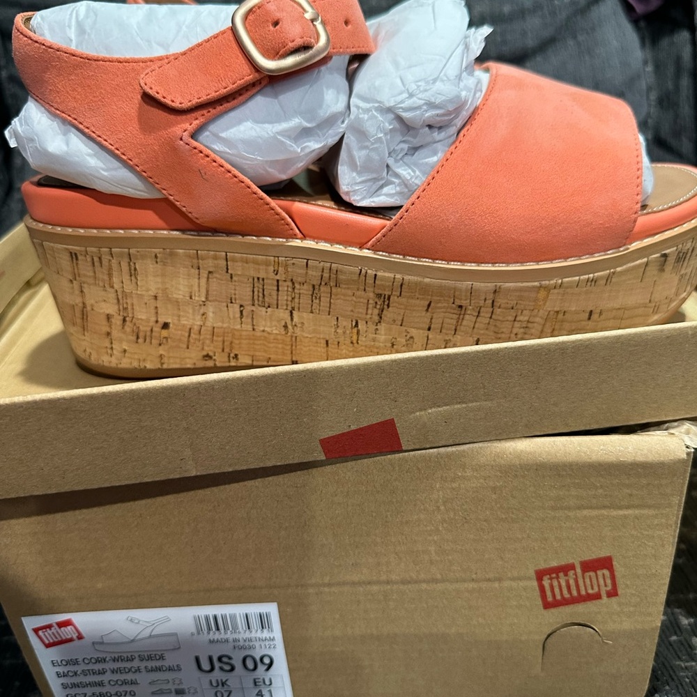 Orange platform- new. Size 9